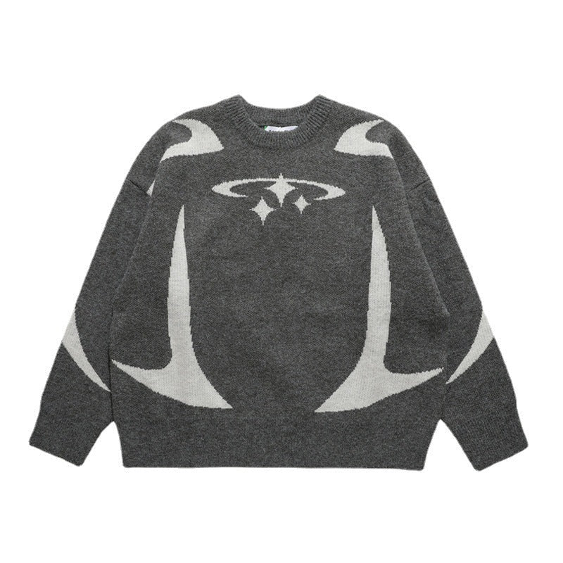 Y2K Oversized Strickpullover Unisex Pixel Design Gemütlicher Streetstyle Statement Piece