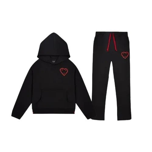 Stylischer Sicko Trainingsanzug Schwarz-Rot: Bequem, Modern, Für Freizeit & Sport