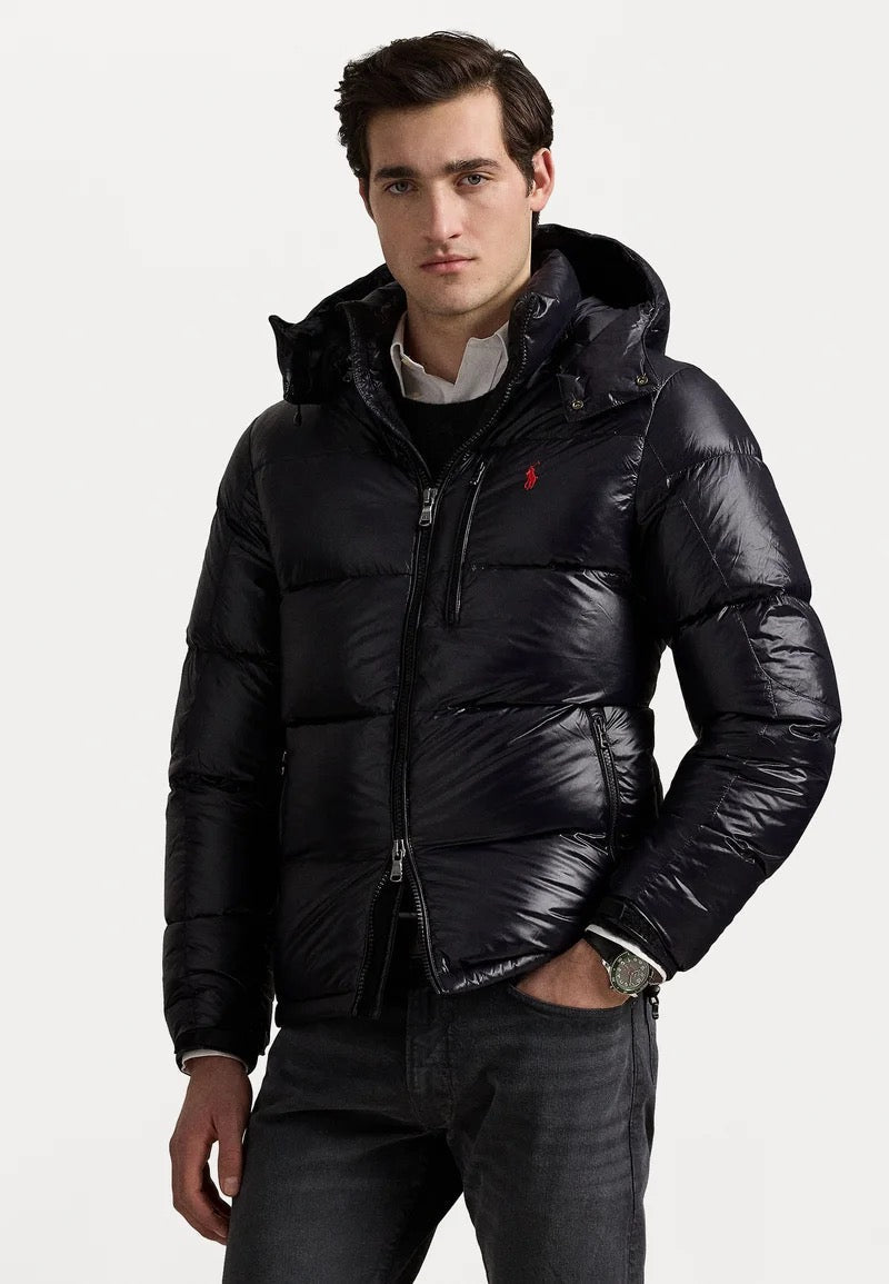 RL Glänzende Schwarze Damen Pufferjacke - Warme, Stylische Winter Steppjacke