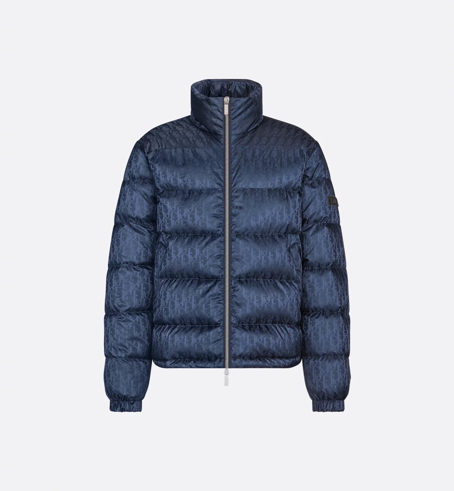 Stylische D Oblique Pufferjacke Blau: Warmer Winter-Chic für Damen