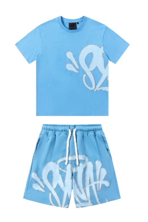 Graffiti Kurz Set Baby Blau