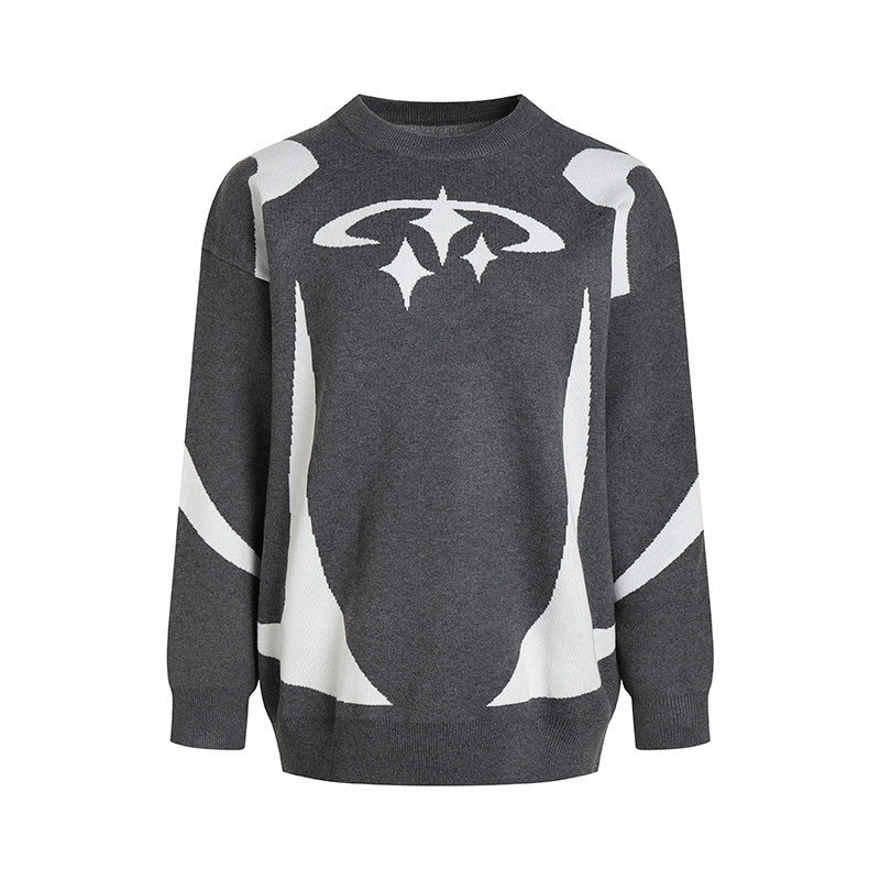 Y2K Oversized Strickpullover Unisex Pixel Design Gemütlicher Streetstyle Statement Piece