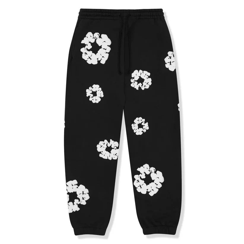 Trendiger 'Flower' Unisex Fleece-Trainingsanzug: Hoodie & Jogginghose Set