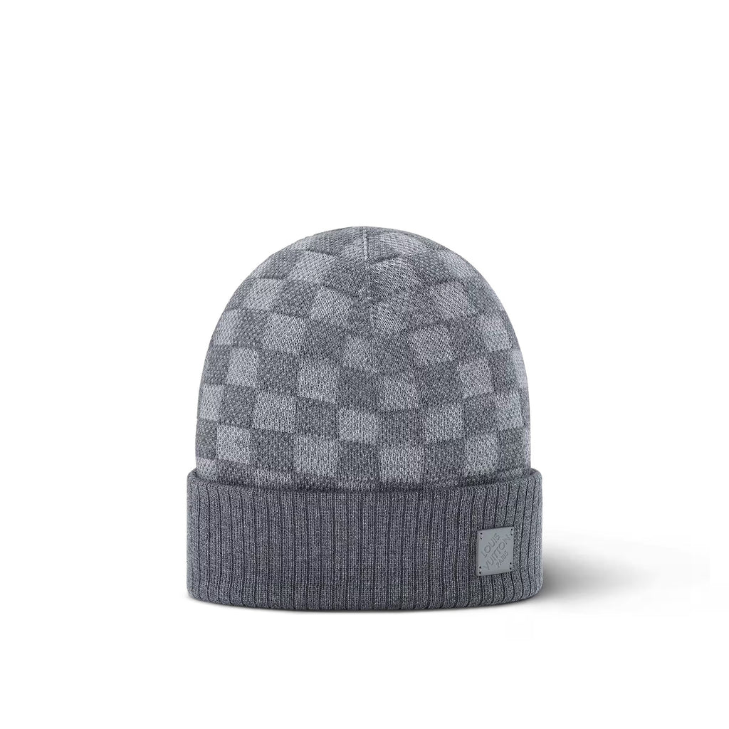 Stylische LV Logo Beanie Grau: Warme Unisex Wintermütze für Erwachsene