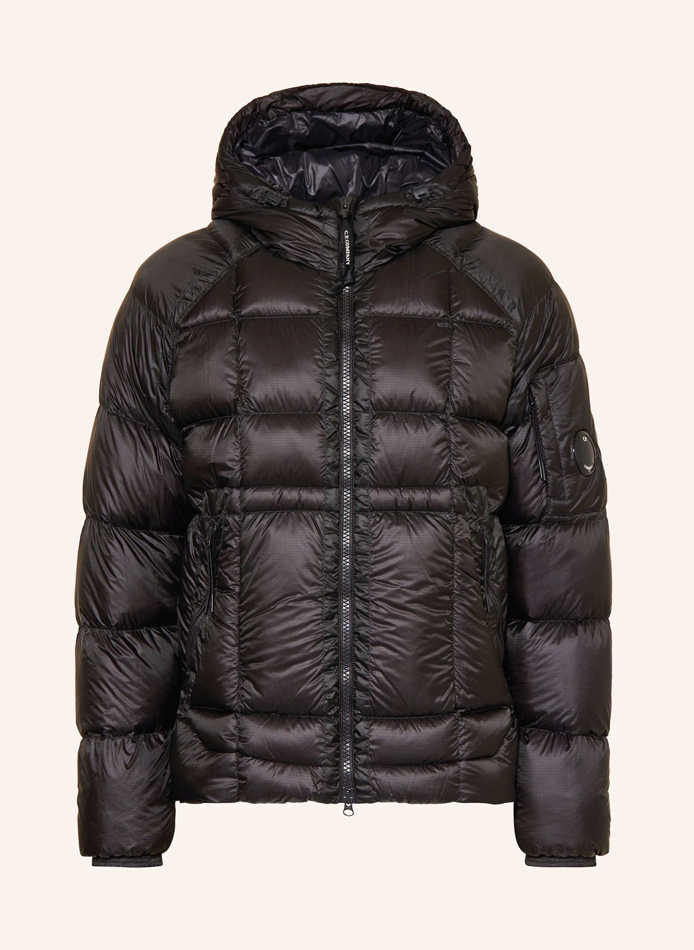 Stilvolle Schwarze CP Pufferjacke für Herren – Warme, Modische Winterjacke
