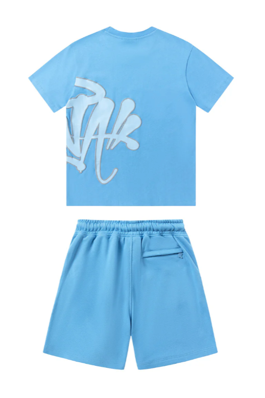 Graffiti Kurz Set Baby Blau