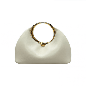 Elegante Goldring Clutch Bag für Damen – Minimalistisch, Abendtasche, Aprikót
