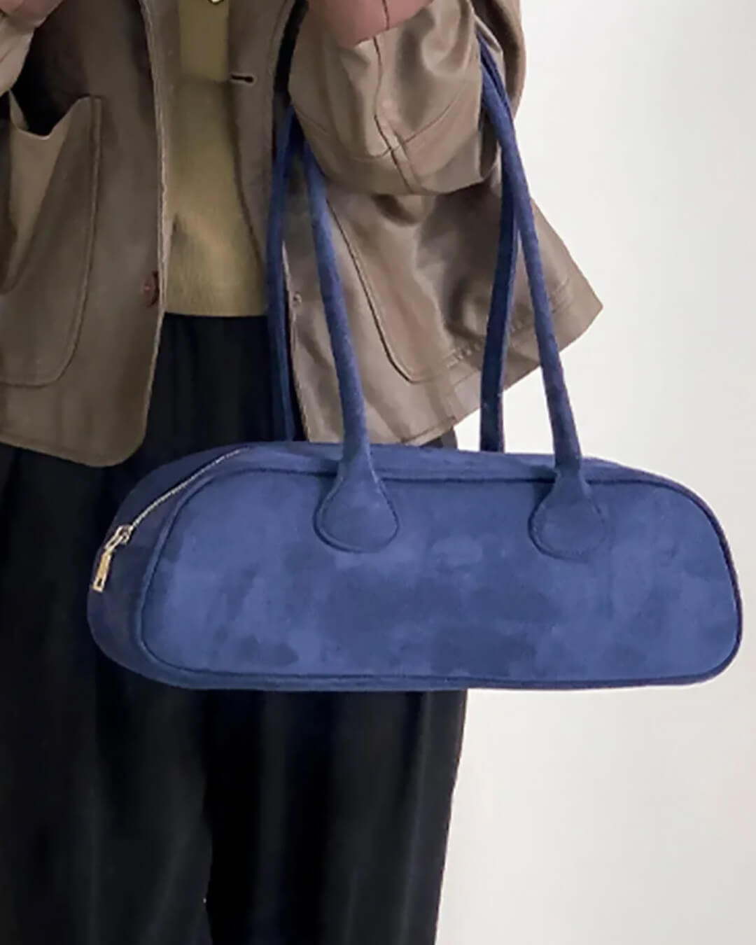Aveline Vegane Wildleder Handtasche Weiche Schultertasche für Damen