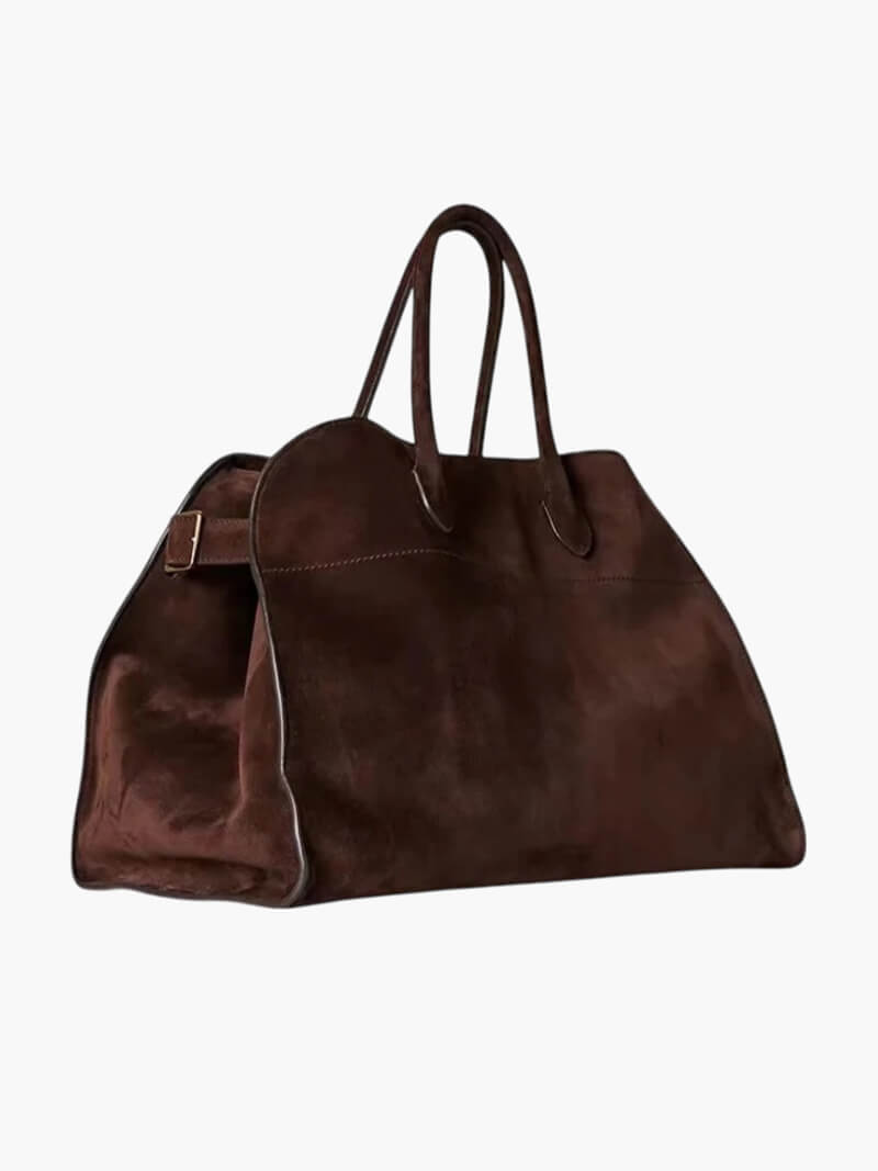 Henna Shopper Bag Vegane Wildleder Handtasche Damen Braun Schwarz